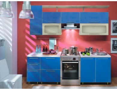 Кухня на заказ Торино-01 2.4 метра (синяя)